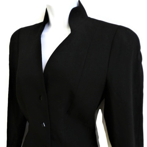 Thierry Mugler Jackets & Blazers - Thierry Mugler Activ Italy Blazer Black Lined Scallop Hemline Couture M